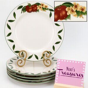 WSP Genuine Stoneware CADES CREEK Apples Pattern 10.5" Dinner Plates Set of 5